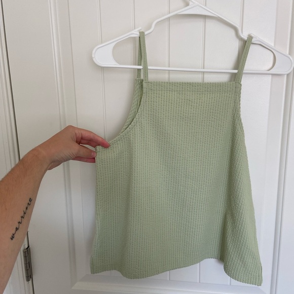 EUC | Madewell women’s light‎ green ribbed textured high neck tank top XS - Picture 5 of 6